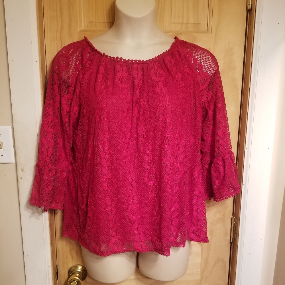 Lacey Red Blouse